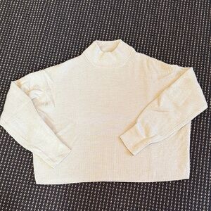 Cream Lululemon Cropped Mock Turtleneck Sweater